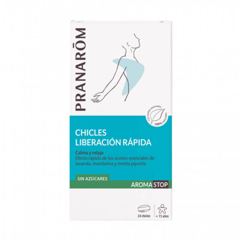 PRANAROM Aromastop Chicles Liberación Rápida 24 chicles