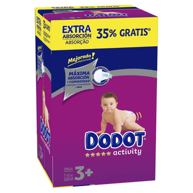 Dodot Activity Pañales Talla 3+ (7-11 Kg), 120 Unidades