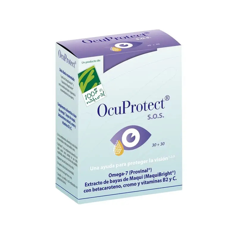 100%Natura Ocuprotect Omegaconfort7 + Maquiconfort , 30 cápsulas + 30 perlas