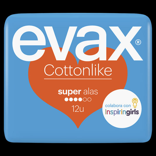 Evax Cottonlike Super Compresas con Alas 12 Unidades