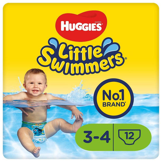 Fraldas Huggies Little Swimmers Tamanho 3-4 (7-15 Kg), 12 unidades.