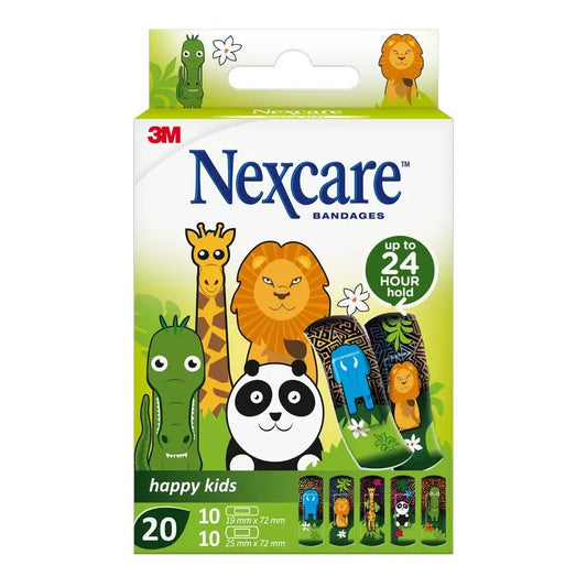 Nexcare Kids Tira Protectora Infantil Diseño  Animales Surtido , 20 unidades