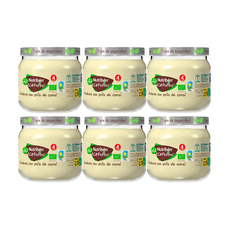 Nutriben Potito Eco Carne Lar Lar Carne Vegetal Frango 6x120 Gr