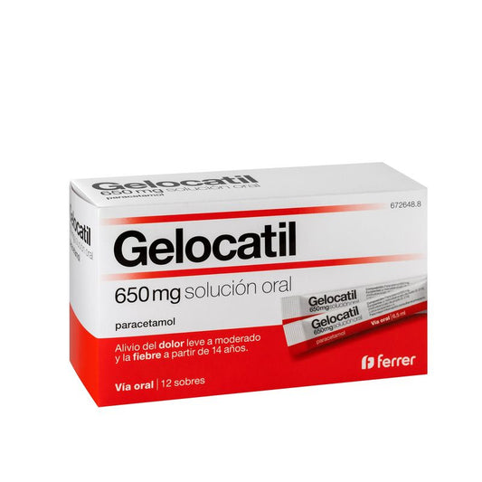 Gelocatil 650 mg Solución Oral 12 Sobres