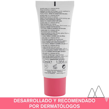Uriage Roséliane Cc Creme Spf30 Creme colorido para peles sensíveis, vermelhas, com rosácea e hiper-reactivas, 40 ml