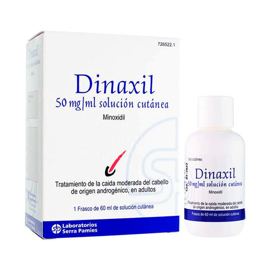 Dinaxil 50 mg/ ml Minoxidil Solucion Cutanea 1 Frasco, 60 ml