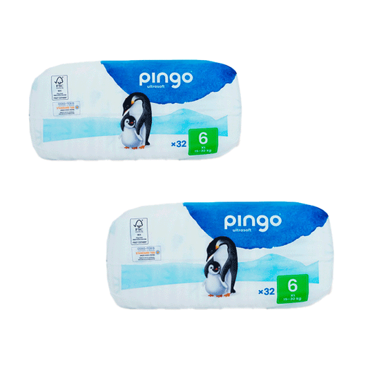 Pingo Pack 2X Fralda Ecológica Tamanho 6 Xl, 32 unidades.