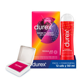 Durex Dame Placer 12 Preservativos + Lubrificante Strawberry 50 ml