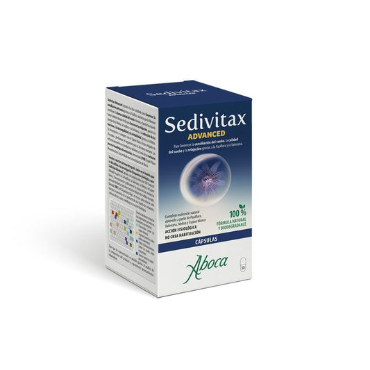 Aboca Sedivitax Advanced Cápsulas Conciliação e Qualidade do Sono, Relaxamento, Com Melissa, Maracujá, 30 cápsulas