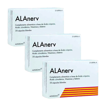 Alanerv Pack Suplemento Alimentar, 3 X 20 cápsulas de gelatina mole