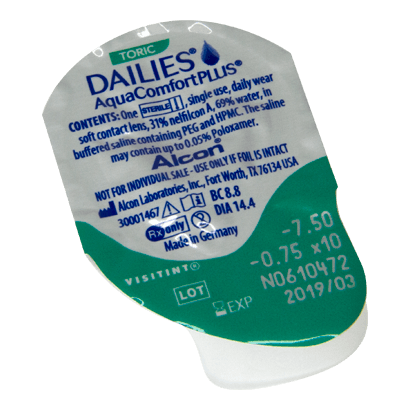 Dailies Aquacomfort Plus Lentes de contacto tóricas diárias , 30 unidades