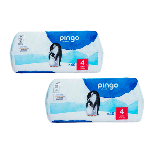 Pingo Pack 2X Pacote de Fraldas EcológicasTamanho 4 Maxi, 40 unidades.