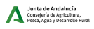 Logótipo da Consejería de Agricultura, Pesca, Agua y Desarrollo Rural de la Junta de Andalucía que apoia Farmaciasdirect para vender medicamentos veterinários isentos de prescrição