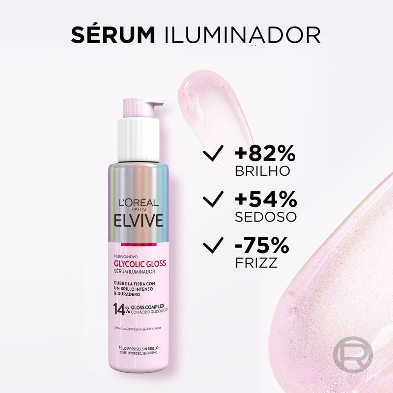 L'Oréal Paris Elvive Glycolic Gloss Serum Com Ácido Glicólico Cabelo Macio e Brilhante