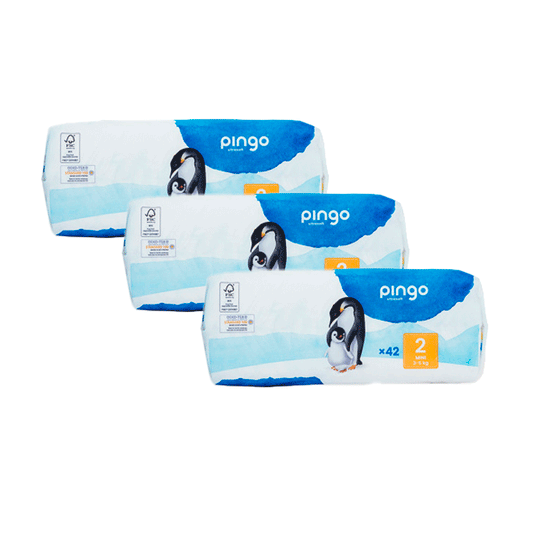 Pingo Pack 3X Fralda Ecológica Tamanho 2 Mini, 42 unidades.