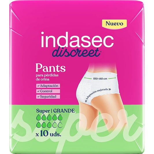 Indasec Discreet Pant Super Large, 10 unidades