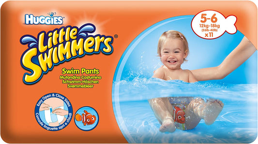 Fraldas Huggies Little Swimmers Tamanho 5-6 (12-18 Kg), 11 unidades
