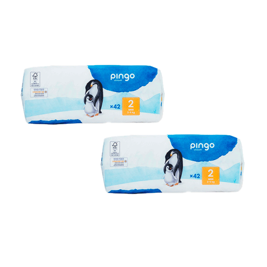 Pingo Pack 2X Fralda Ecológica Tamanho 2 Mini, 42 unidades.