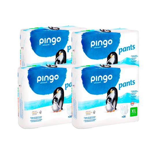 Fraldas ecológicas Pingo Pack 4X tamanho 6, 26 unidades.