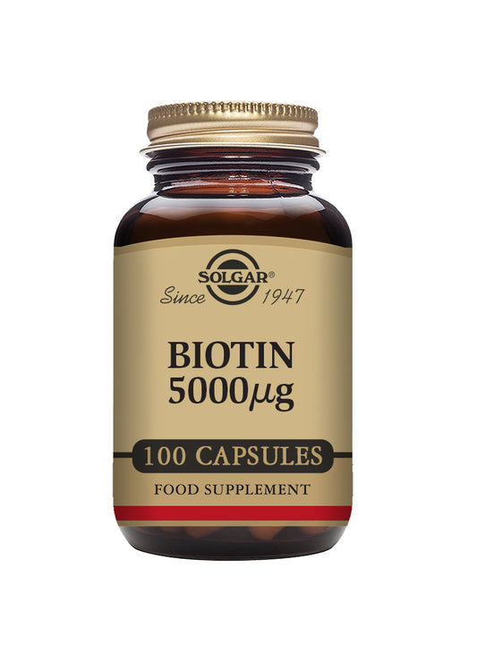 Solgar Biotin 5000 mcg, 100 Cápsulas