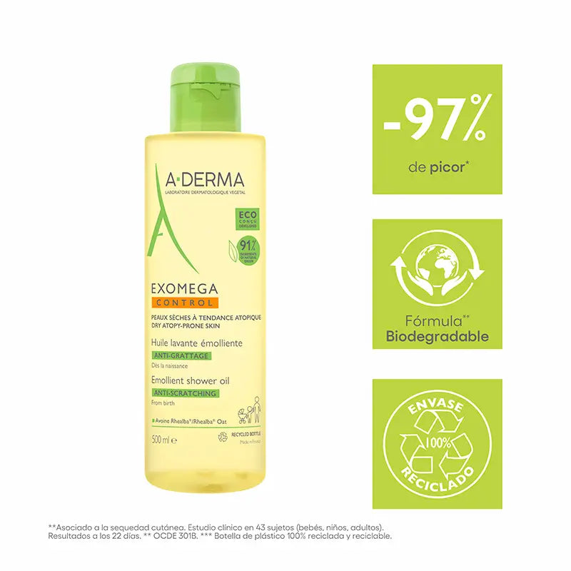 Aderma Exomega Control Aceite de Ducha Emoliente 500 ml