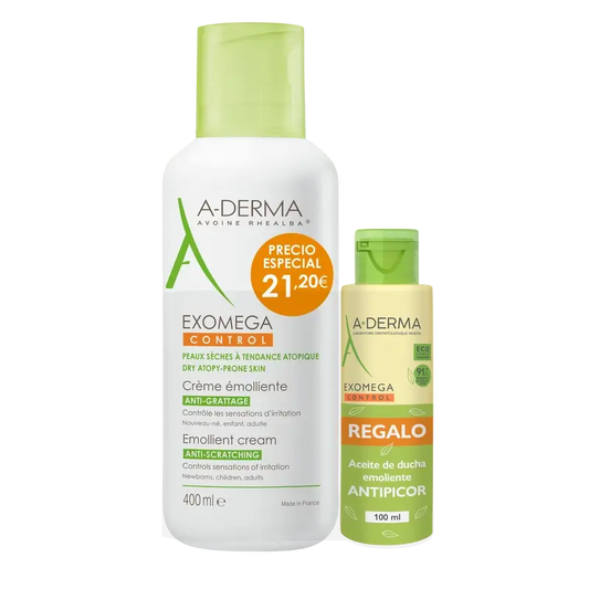 A-Derma Pack Exomega Control Cr 400 Ml + Óleo 100Ml