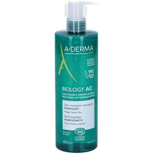 A-Derma Biologia Acidificante Gel de Limpeza de Espuma Purificante, 400 ml