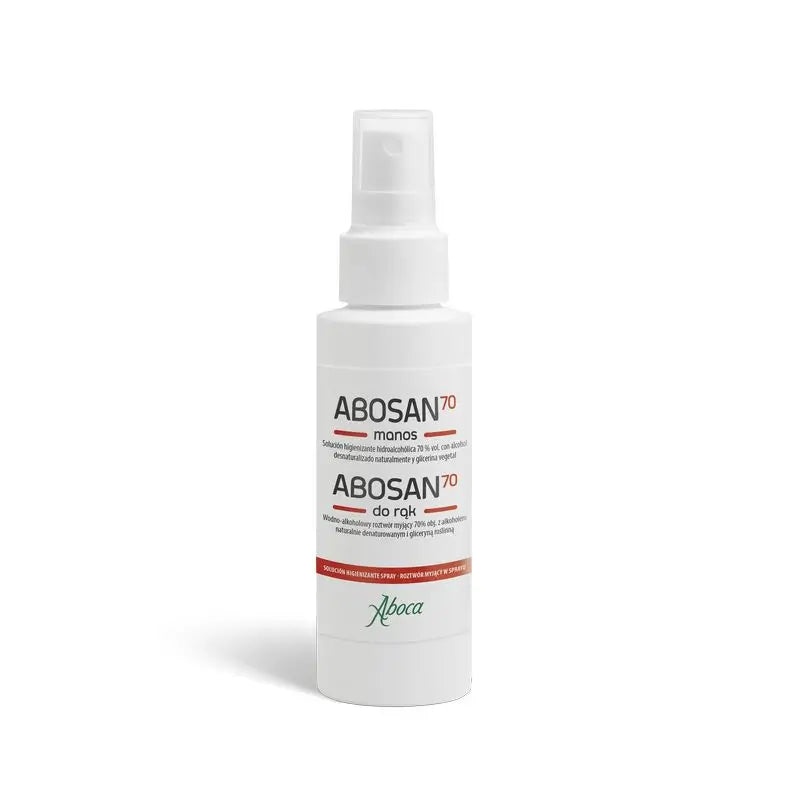 Aboca Abosan 70 Hands Higiene das Mãos Rápida e Prática, Gel de Mãos Hidroalcoólico Natural com Eucaliptol e Óleos Essenciais, 100 ml