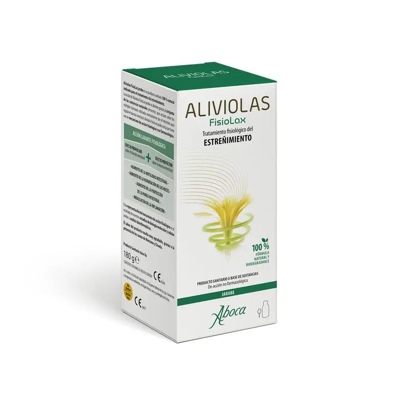 Aboca Aliviolas Fisiolax Xarope para a obstipação, regulador do trânsito intestinal, ação fisiológica, 180 g