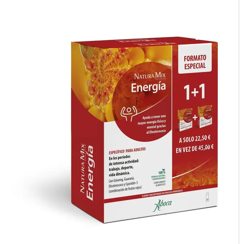 Aboca Natura Mix Advanced Energía Pack, 10 frascos