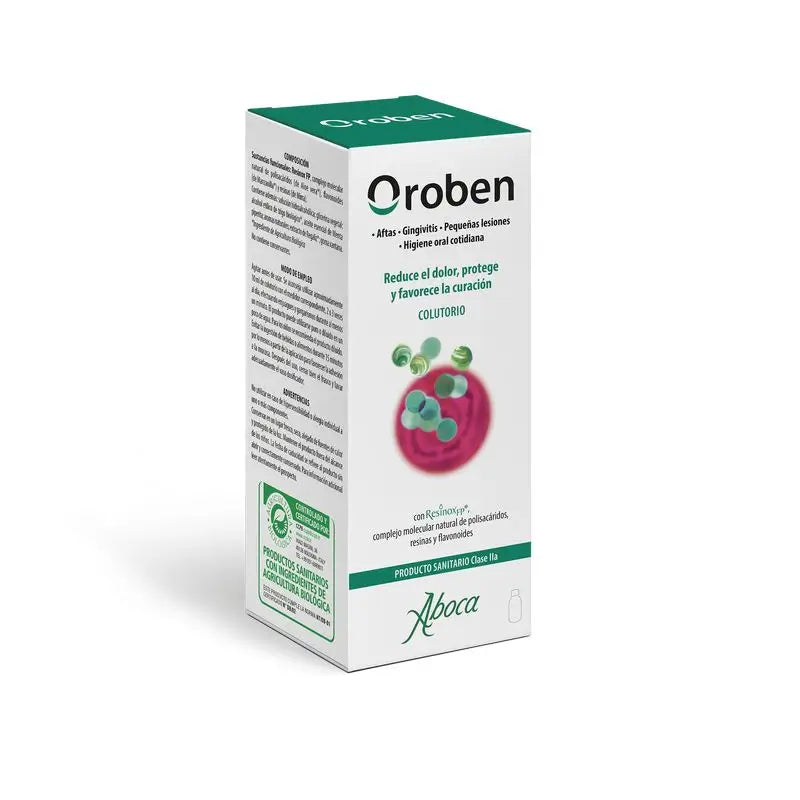 Aboca Oroben Aftagen Colutório, Higiene Oral, Aftas, Gengivite, Protege e Hidrata as Gengivas e a Boca, 150 ml