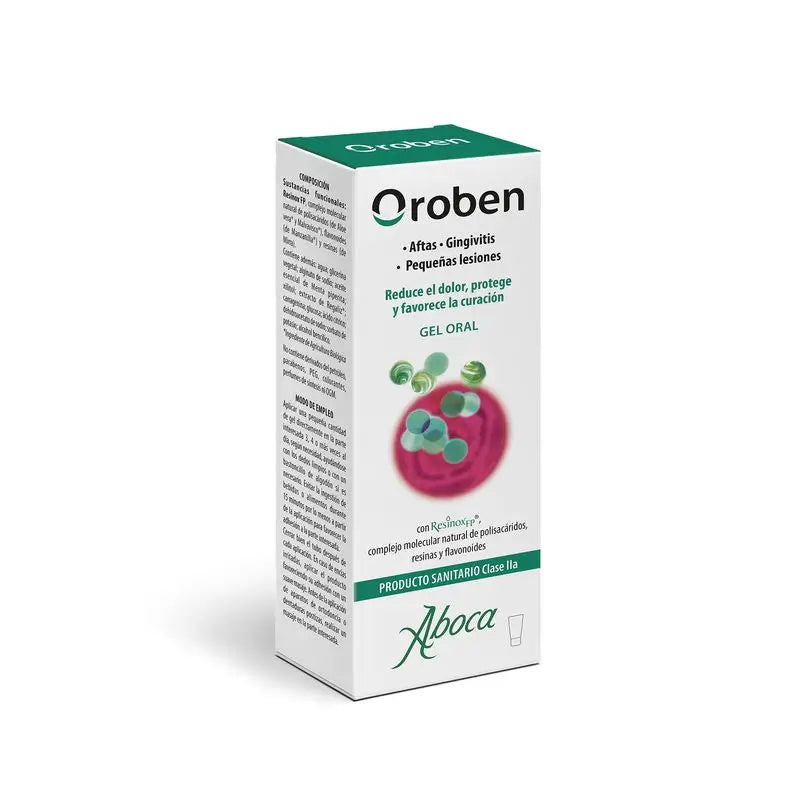 Aboca Oroben Aftagen Gel Oral Saúde da Boca, Reduz a Dor, Protege e Cura Aftas, Gengivites, Lesões, 15 ml