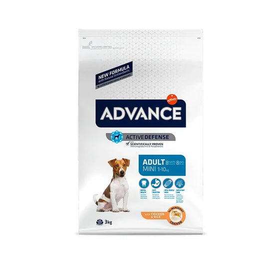 Advance Canine Adult Adult Mini Chicken Rice 3Kg, comida para cães