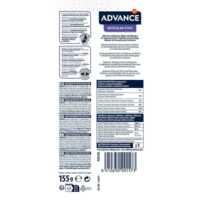 Advance Canine Adult Snack Articular, 14 x 155 g, snack para perros