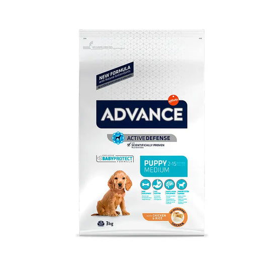 Advance Canine Puppy Medium Pollo Arroz 3Kg, pienso para perros