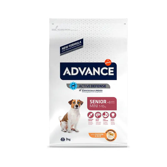 Advance Canine Senior Mini Pollo Arroz 3Kg, pienso para perros