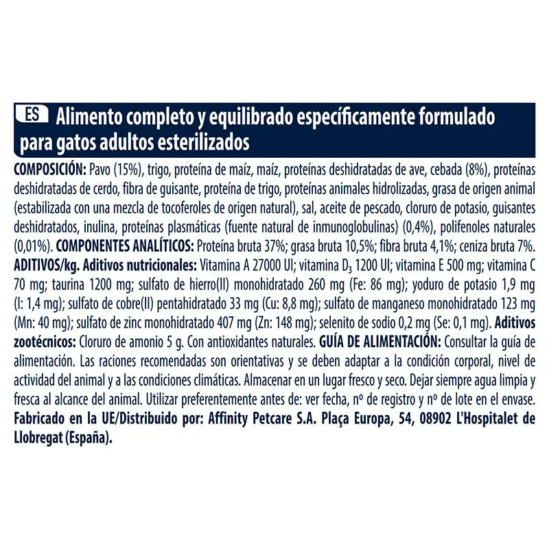 Advance Feline Adult Esterilizado Pavo 400Gr, pienso para gatos