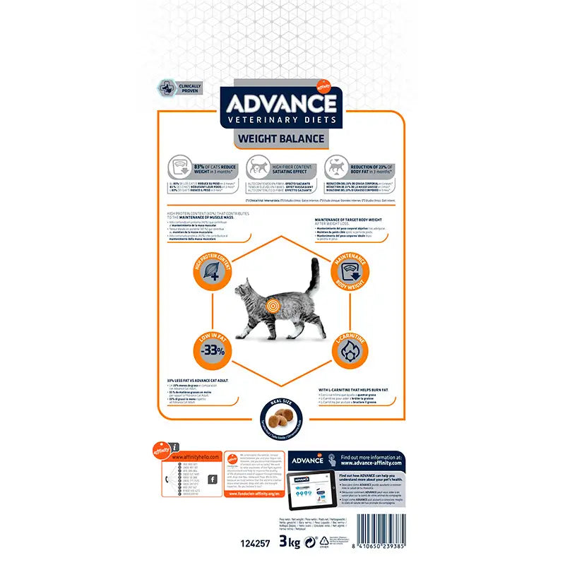 Advance Vet Feline Adult Weight Balance 3Kg, pienso para gatos