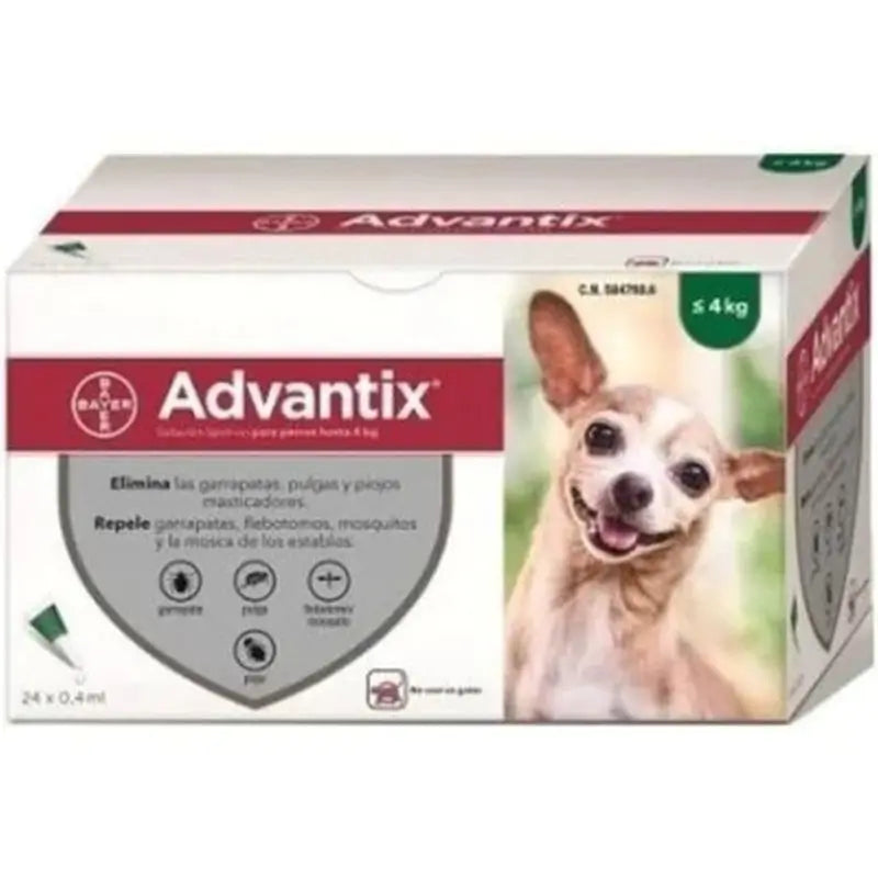 Advantix 24 Pipetas, 0,4 ml 0-4Kg