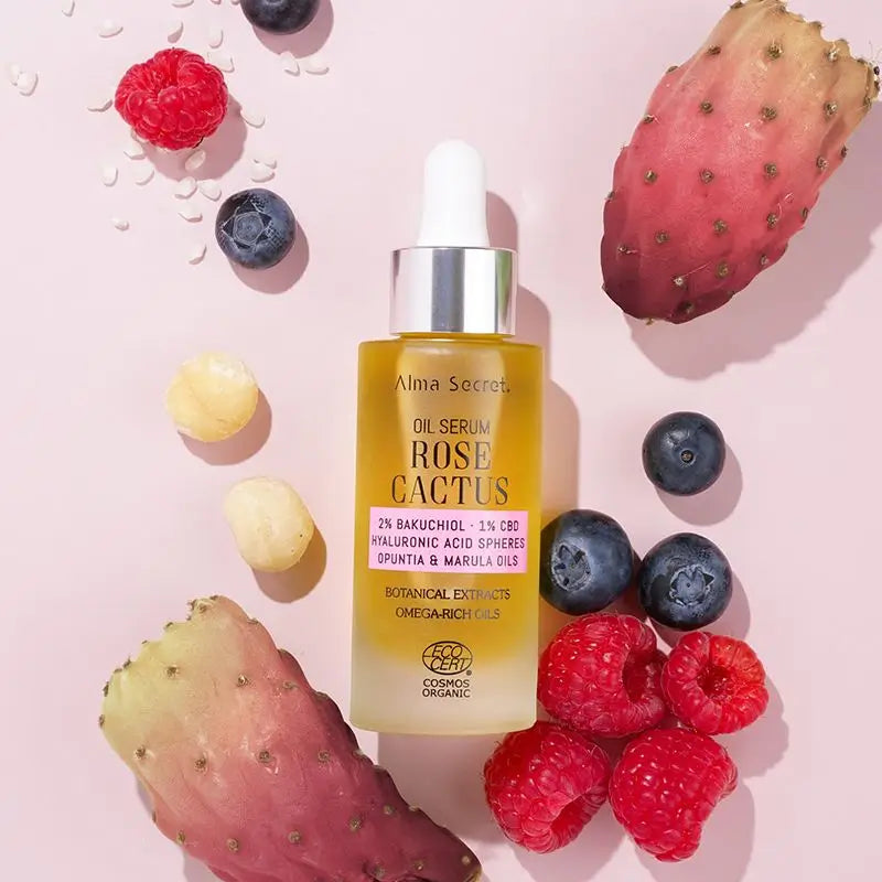 Alma Secret Rose Cactus Serum-Oil Com 2% Bakuchiol, 1% Cbd & A. Hyaluronic A.