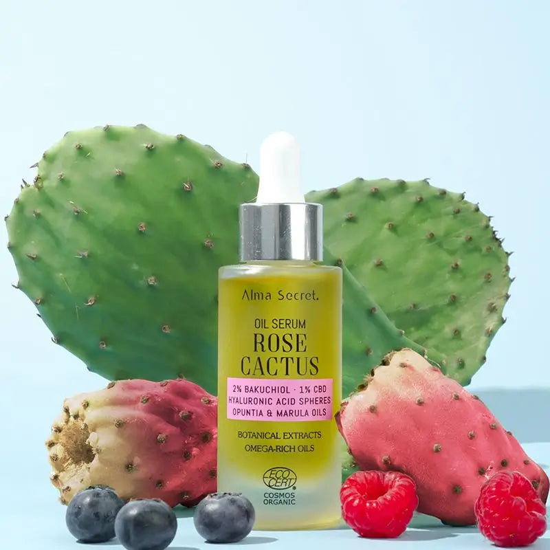 Alma Secret Rose Cactus Serum-Oil Com 2% Bakuchiol, 1% Cbd & A. Hyaluronic A.