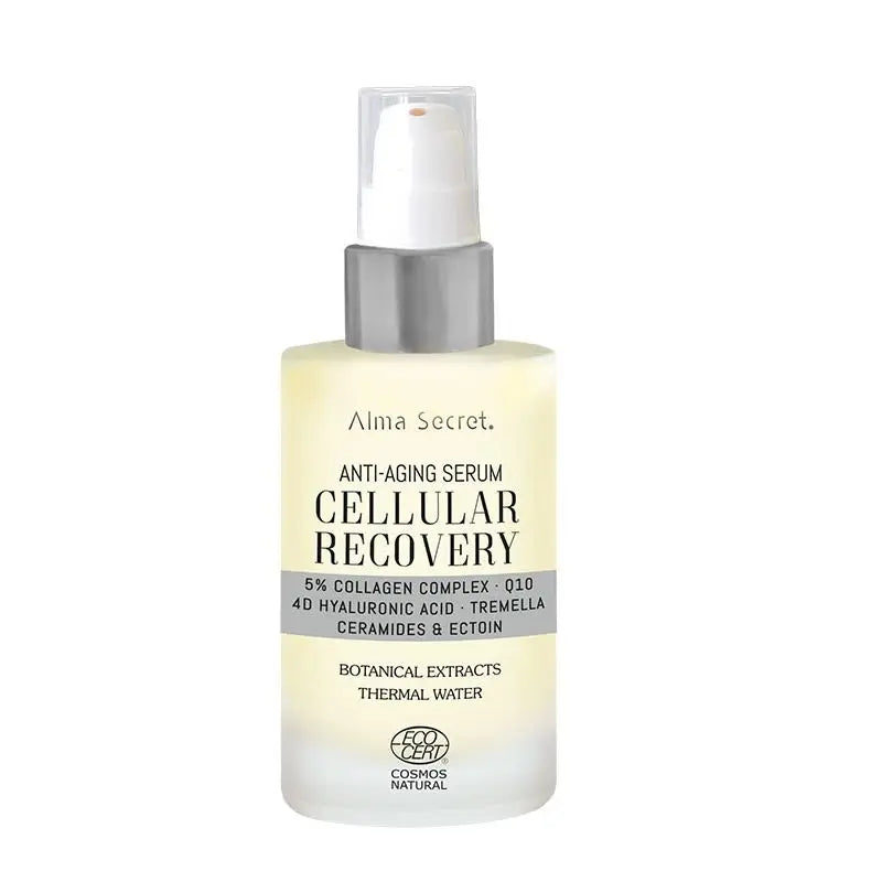 Alma Secret Cellular Recovery Serum 5% Complexo de Colagénio, Q10, Ácido Hialurónico 4D, Tremella, Ceramidas e Ectoína