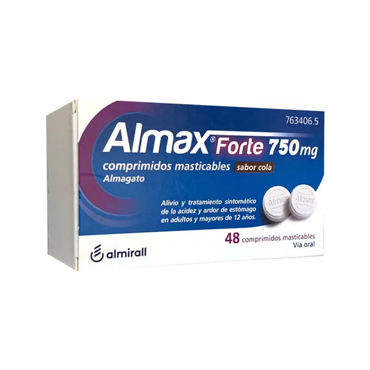 Almax 750 Mg Sabor a Cola, 48 comprimidos para mastigar