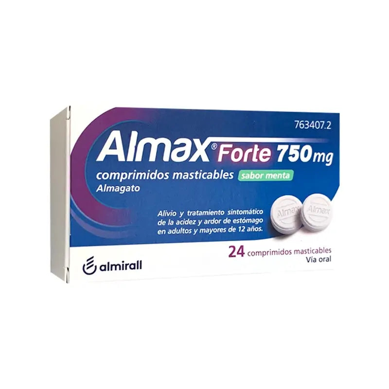 Almax 750 Mg sabor a hortelã-pimenta, 24 comprimidos para mastigar