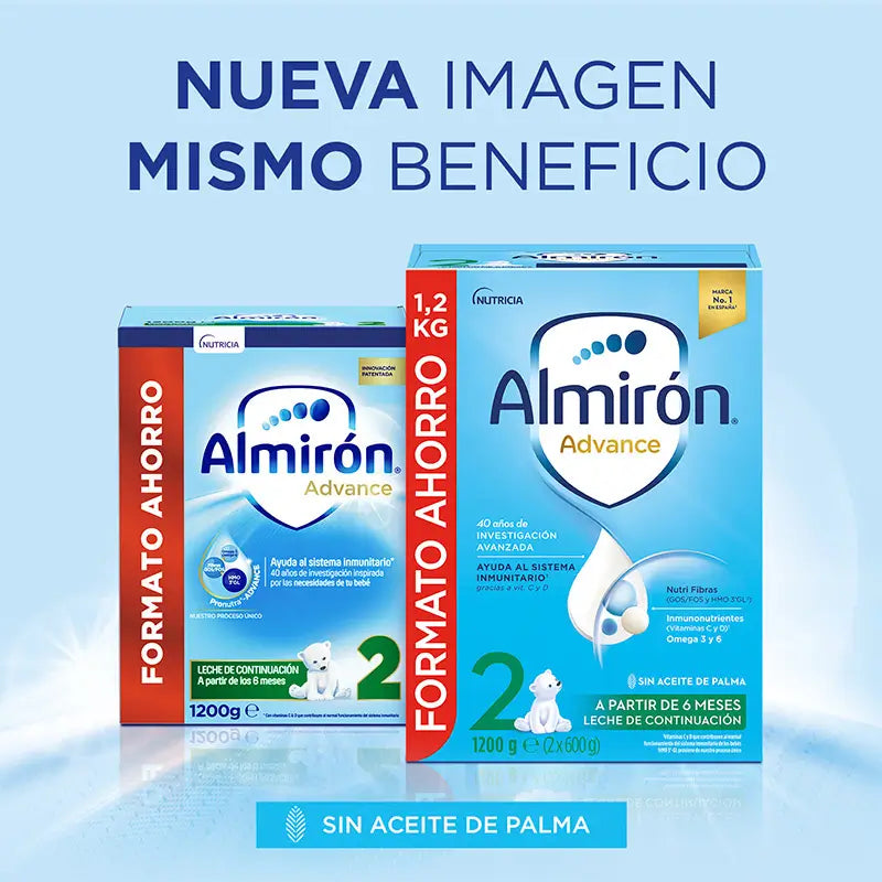 Almirón Advance 2, Leche de Continuación en Polvo para Bebé, a partir de 6 Meses, 1200g