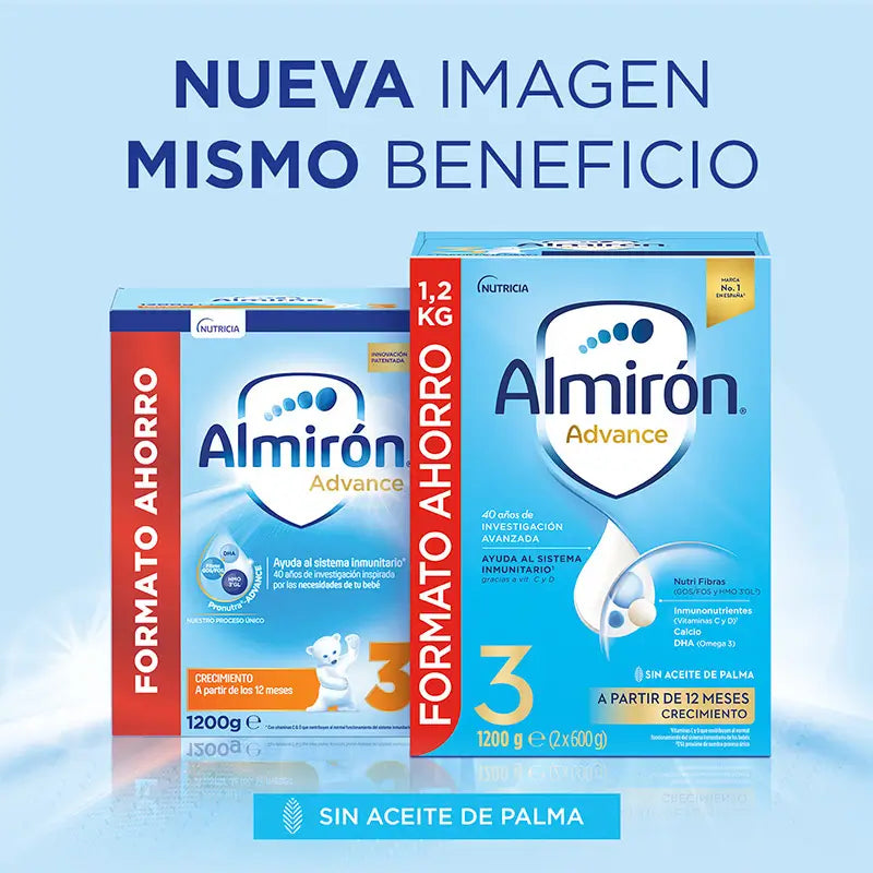 Almirón Advance 3, Leche de Crecimiento en Polvo para Bebé desde los 12 Meses, 1200g