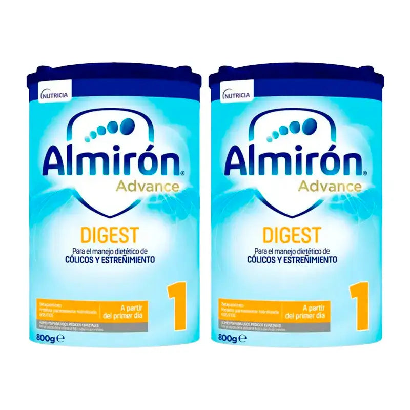 Almiron Advance Digest 1, Leite de arranque para bebés anti-cólicas e obstipação, 2 x 800 gramas