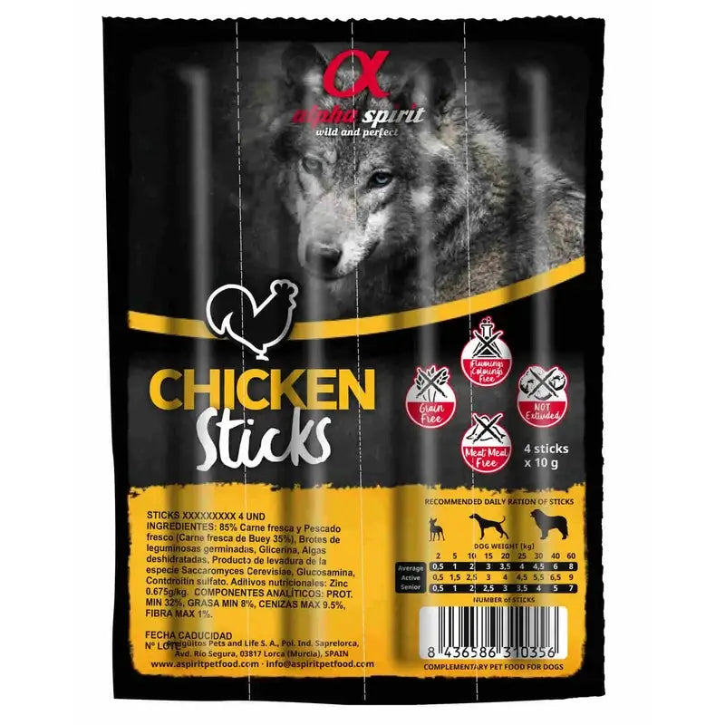 Alpha Spirit Alpha Spirit Canina Barritas Pollo 16X4Uds