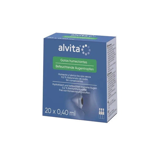 Alvita Gotas Hidratantes com Ácido Hialurónico 20X0,4 Ml, 20 Unidades x 0,4 ml