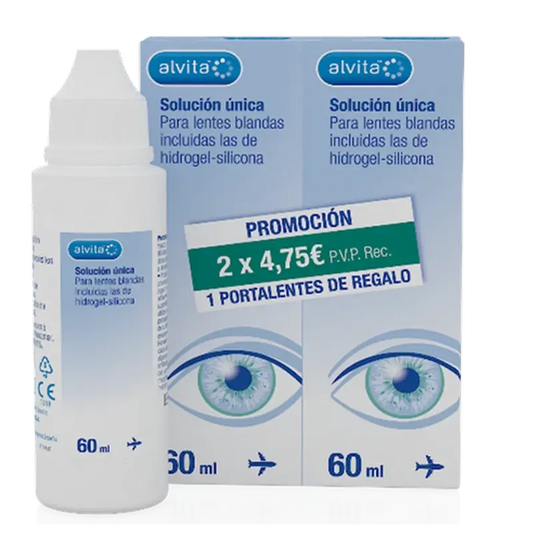 Alvita Solução Única 2X60 Ml, 2 Unidades x 60 ml